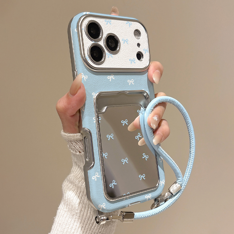 Phone Cases With Card Holder - Милый чехол-кошелек с зеркалом и бантом