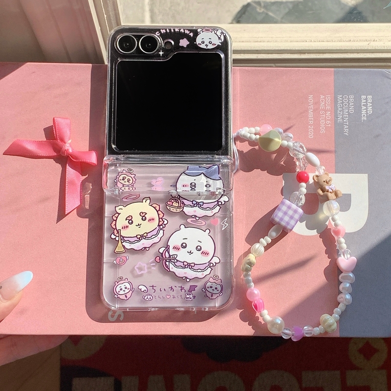 Phone Cases With Card Holder - Милый мультяшный аниме-чехол-кошелек Chiikawa Usagi Hachiware